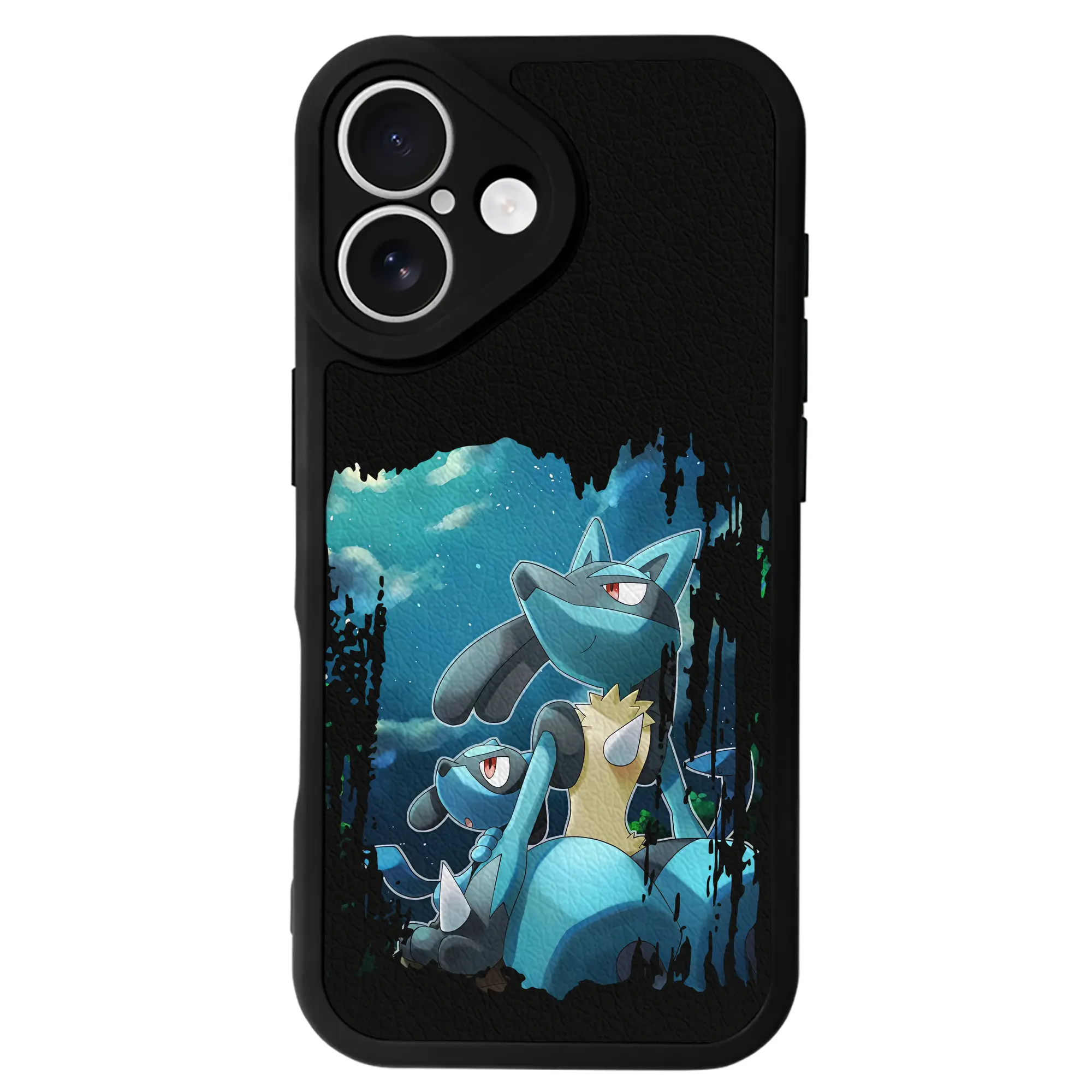 ポケモン グッズ,ルカリオ - IPhone 16シリーズ対応 ・ シリコンスマホケース ・ レザー調 ・ 高精度フィット ・ 耐衝撃 ・ ワイヤレス充電対応 ・ 精密カット